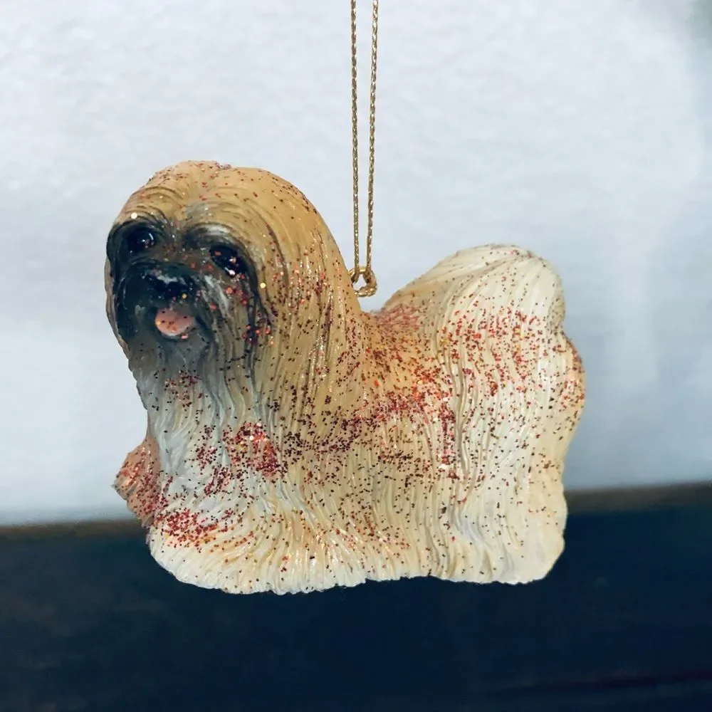 Shih Tzu Dog Glittery Holiday Christmas Ornament